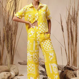 STREET 9 Printed Pure Cotton Shirt With Trousers Co-Ords-picture-8