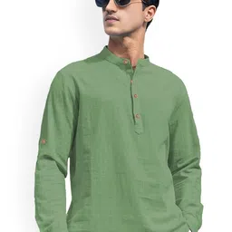 TrendiVastra Mandarin Collar Cotton Short Kurta-picture-29