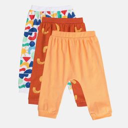 MINI KLUB Boys Pack Of 3 Mid-Rise Cotton Joggers-image-61