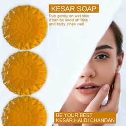 GROOVY Set Of 3 Kesar Bathing Soap- 100 g Each image 3