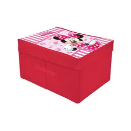 Kuber Industries Red & Pink Disney Minnie Printed Foldable Saree Organizer Box With Lid image 2