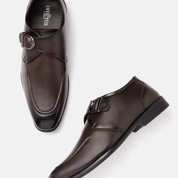 INVICTUS Men Buckle Detail Monk Shoes-image-11