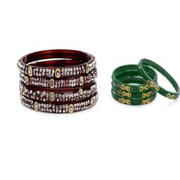 SOMIL Set of 8 Maroon Alloy Bangles-image-12