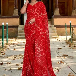 Kalista Bandhani Pure Georgette Bandhani Saree-image-75