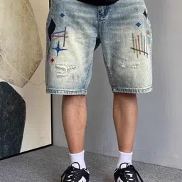 StyleCast x Revolte Men Relaxed Fit Mid-Rise Denim Shorts-picture-0