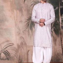 Sangria Men Embellished Printed Regular Straight Knee Length Kurta-picture-30