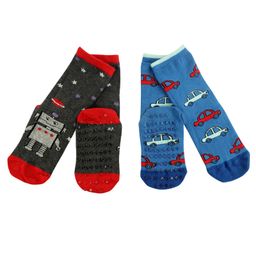 NoFall Pack Of 4 Robot & Car Design Socks - Multi Color-image-99