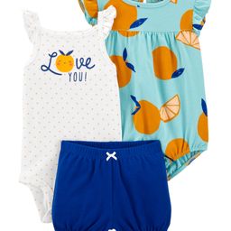 Carter's 3-Piece Set with Onesies & E17 Shorts Set - Ivory Blue Navy-image-55