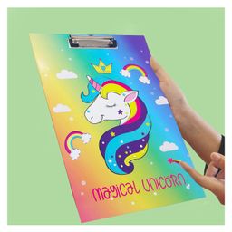 Parteet Cardboard Standard A4 Letter Size for Students Teacher Woman and Kids Low Profile Clip Decorative Clipboards Cute Clipboard Unicorn Pattern-26