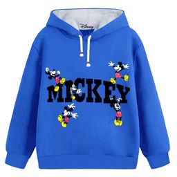 KUCHIPOO Fleece Mickey & Friends Featuring Full Sleeves Mickey Text Printed Hoodie - Blue-picture-24
