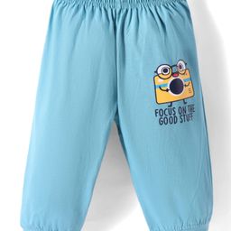 Tango Single Jersey Knit Lounge Pants With Focus On Good Stuff Text Print - Light Blue-picture-1