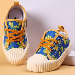 Cute Walk by Babyhug Casual Shoes with Lace Up Closure & Fruits Print - Blue-image-96