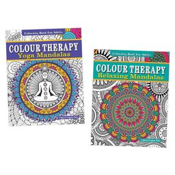 Colour Therapy Colouring Book For Adults, Yoga Mandalas, Relaxing Mandalas, Set of 2 Books - English-25