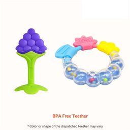 Numum Baby Teether Set of 2 Soft Silicone Fruit Shape and Ring Teether- (blue fruit teether and ring teether) (Color and design may vary)-13