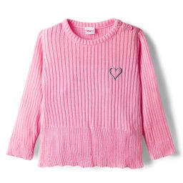 Babyhug Knit Full Sleeves Pullover Sweater with Heart Embroidery - Pink-picture-13