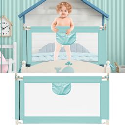 JUNIOR JOE Baby Bed Guard Rail for Kids, Toddler and Protect Children's Sleep Safety, Folding Travel Portable Bed Rail (Blue, 5 FEET(Pack of 1))-18