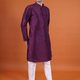 NAMASKAR Men Regular Pure Silk Kurta with Churidar-picture-2