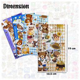 FunBlast DIY 3D Kawaii Stickers Set  16 Sheets (100+ Pcs) Soft Bear image 3