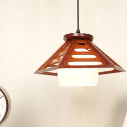 MFD HOME FURNISHING Brown & White Quirky Ceiling Lamp-9