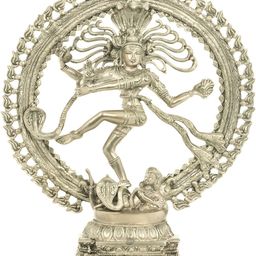 Exotic India Silver-Toned Religious Lord Shiva Nataraja Idol Showpiece-image-67