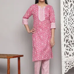 JULEE Girls Printed Kurti with Pyjamas-picture-38