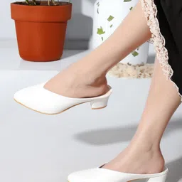 ICONICS Pointed Toe Block Heel Mules-17