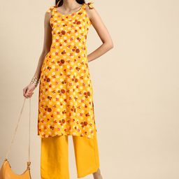 Anouk Printed Pure Cotton Kurta with Trousers-image-99