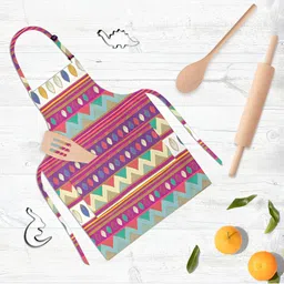 ArtzFolio White & Pink Printed Cotton Aprons-89