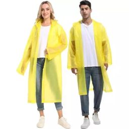 Robustt Universal Size EVA Long Reusable Raincoat for Men & Women Yellow (Pack of 10)-31