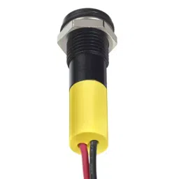 RS PRO Yellow Panel Mount Indicator 24V DC, Mounting Hole Size 8 mm, Termination Type Lead Wires, IP Rating IP67, Model No 2494316 image 2