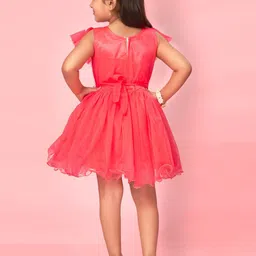 BAESD Flutter Sleeve Net Fit & Flare Dress image 5