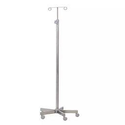 MEDITREES Saline Stand Stainless Steel5 Legs with 5 50 mm Castor Wheel, MT/WF-161-17