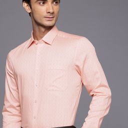 Louis Philippe Pure Cotton Ethnic Motifs Printed Slim Fit Formal Shirt-image-63
