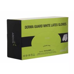 Abdos 9.5 inch (24.1 cm) Length and Small Size Derma Guard White Powder Free Gloves, U20344 (Packof 100)-12