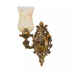 Fos Lighting Traditional Uplight Wall Sconce with Golden Etched Glass Brass Antique Finish 40 W-picture-10