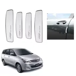 SPREADX Plastic Car Stylish I-Pop White Colour Elegant Door Guard Protection Universal Type Suitable for Toyota Innova Type-3 (Set of 4 Pcs)-image-40