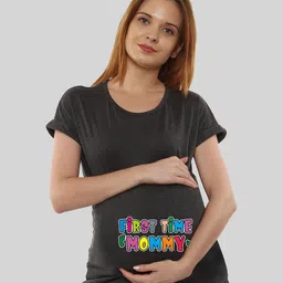 SillyBoom Women Charcoal Printed T-shirt-image-80