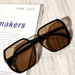 LULU & SKY Women Brown Lens & Black Square Sunglasses-picture-10