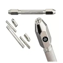 A.D INTERNATIONAL Double Sided Pin Vice with Reversible Collets On Each End with 0.1 mm to 3 mm Collet 1, 0.5 mm to 2 mm Collet 2 Size Range, N6-77G8-5JVB image 2