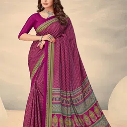 Reboot Fashions Ethnic Motifs Printed Pure Crepe Saree-image-83