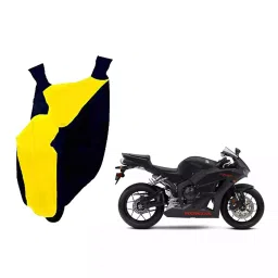 Auto Pearl Waterproof Two Wheeler Cover For Honda CBR 600 RR (Yellow & Blue)-96
