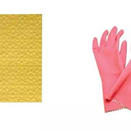 3M Scotch-Brite 1 Pair Small Kitchen Gloves & Set of 3 Large Sponge Wipe Combo-24
