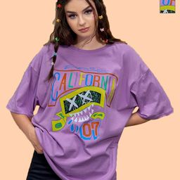 Dreambe Women Floral 2 Printed Henley Neck Extended Sleeves Pockets T-shirt-image-93