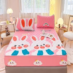 JC HOME Pink & White Printed 220 TC Double Queen Bedsheet Set 1.60 m x 2.30 m-image-50