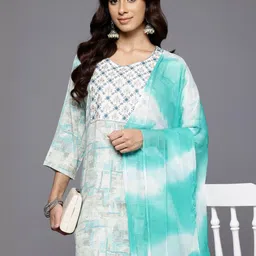 KSUT Turquoise Blue Viscose Rayon Kurta Sets-picture-22
