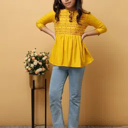 Ishti Girls Tie-Up Neck Embroidered Peplum Top-picture-46