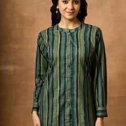 WOMEN PLUS Women Printed Pure Cotton Short Kurti-image-109