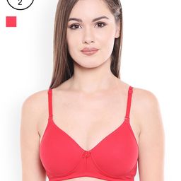Bodycare Pack of 2 Red Solid Non-Wired Lightly Padded T-shirt Bras E6588RED-picture-2