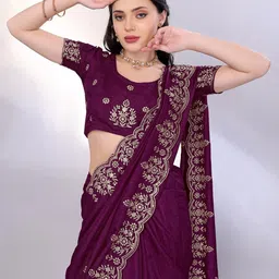 HERE&NOW Embroidered Saree-image-38