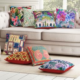 Sej by Nisha Gupta Abstract Premium Cushion Covers Pack of 8 - Multicolor-24